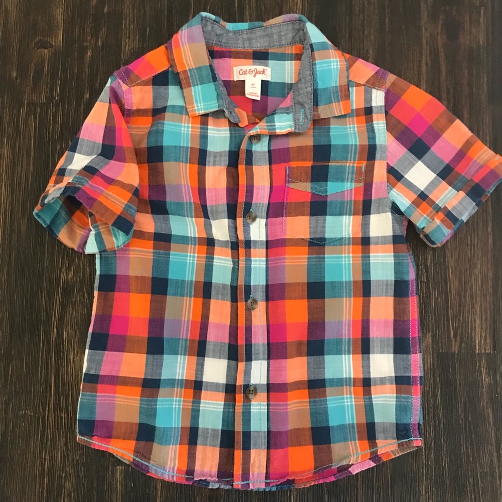 Boys short sleeve bright multicolored shirt